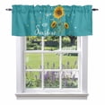 thumbnail image 1 of Teal Sunshine Sunflower Kitchen Curtain Valances for Windows Farmhouse Short Curtains, Pastoral Bees Farmhouse Floral Rod Pocket Valance Curtain for Bedroom Cafe Living Room, 1 of 8