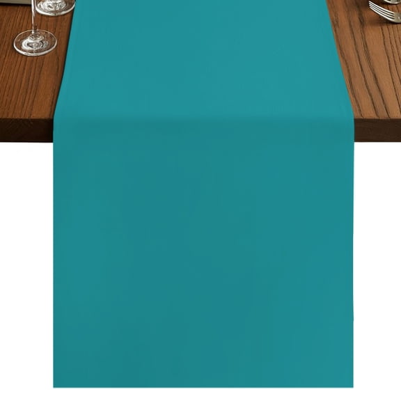 Teal Table Runner 36 Inches Long, Solid Color Cotton Linen Dining Table Runner Dresser Scarves for Home Kitchen Party Decor 13"x36"