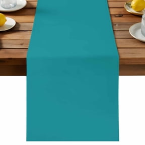 Teal Table Runner, Solid Color Cotton Linen Table Cloth, Tablerunner for Kitchen Dining Party Wedding Home Decor 13x60 Inch