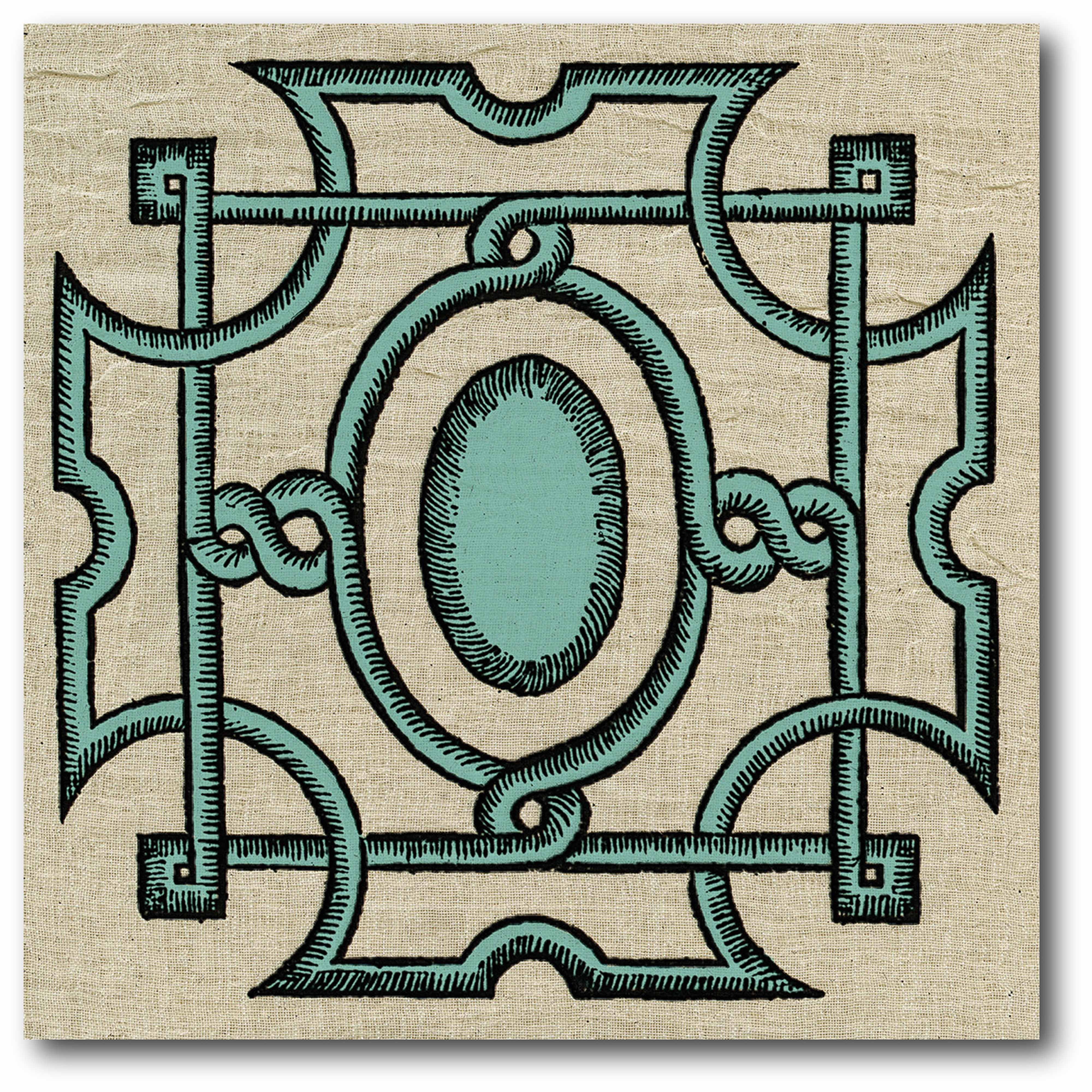 Teal & Tan Pattern III Gallery-Wrapped Canvas Wall Art, 16x16