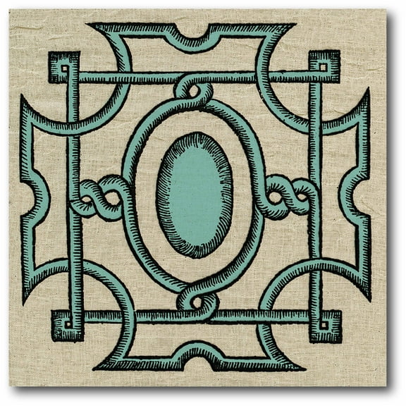 Teal & Tan Pattern III Gallery-Wrapped Canvas Wall Art, 16x16