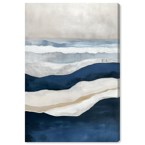 Teal Tapestry Canvas Indigo Abstract Art by Art Remedy, Gallery Wrapped, 20" x 30"