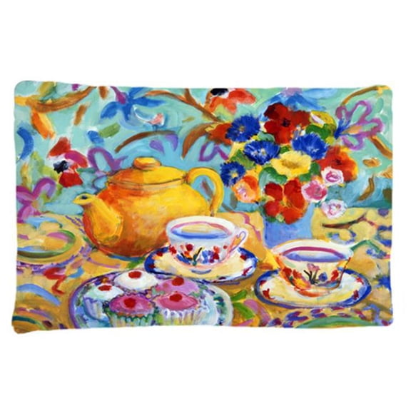 Teal Tea by Wendy Hoile Fabric Standard Pillowcase