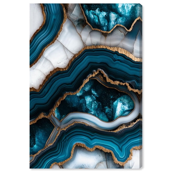 Teal Tectonic III Canvas Blue Geode Wall Art by Art Remedy, Gallery Wrapped, 10 x 15