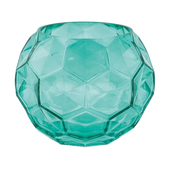Teal Textured Glass Vase - Home Decor - 1 Piece