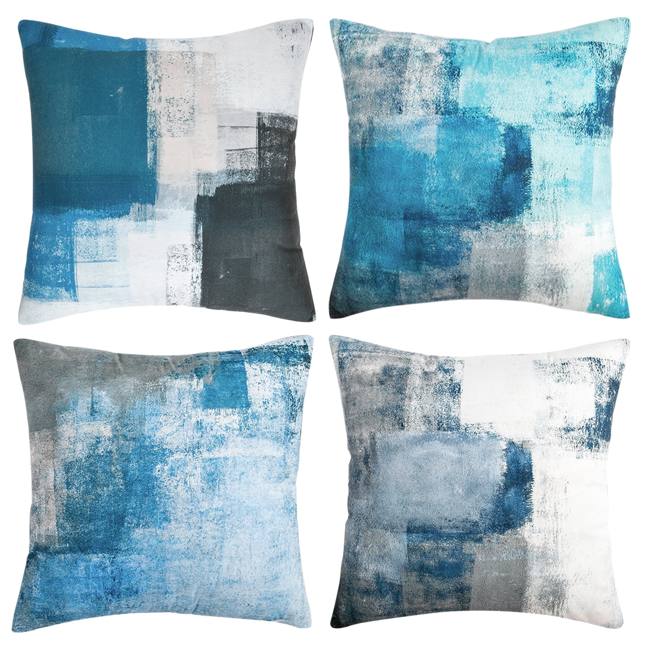 Navy Blue & Teal Throw Pillows Small Decorative Accent Pillow for Bed  Decor, Large Sofa Cushions or Blue Outdoor Couch Pillows 