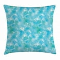 thumbnail image 1 of Teal Throw Pillow Cushion Cover, Abstract and Expressionist Watercolor Art Design with Aqua Circles Pattern, Decorative Square Accent Pillow Case, 16 X 16 Inches, Aqua Blue Turquoise, by Ambesonne, 1 of 2