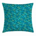 thumbnail image 1 of Teal Throw Pillow Cushion Cover, Abstract Wave Design with Different Colors Ocean Themed Marine Life Pattern Print, Decorative Square Accent Pillow Case, 18 X 18 Inches, Blue Mint Green, by Ambesonne, 1 of 2