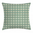 thumbnail image 1 of Teal Throw Pillow Cushion Cover, Moroccan Interlacing Star Pattern Ethnic Asian Ornamental Mosaic Design Traditional, Decorative Square Accent Pillow Case, 16 X 16 Inches, Teal Marigold, by Ambesonne, 1 of 2