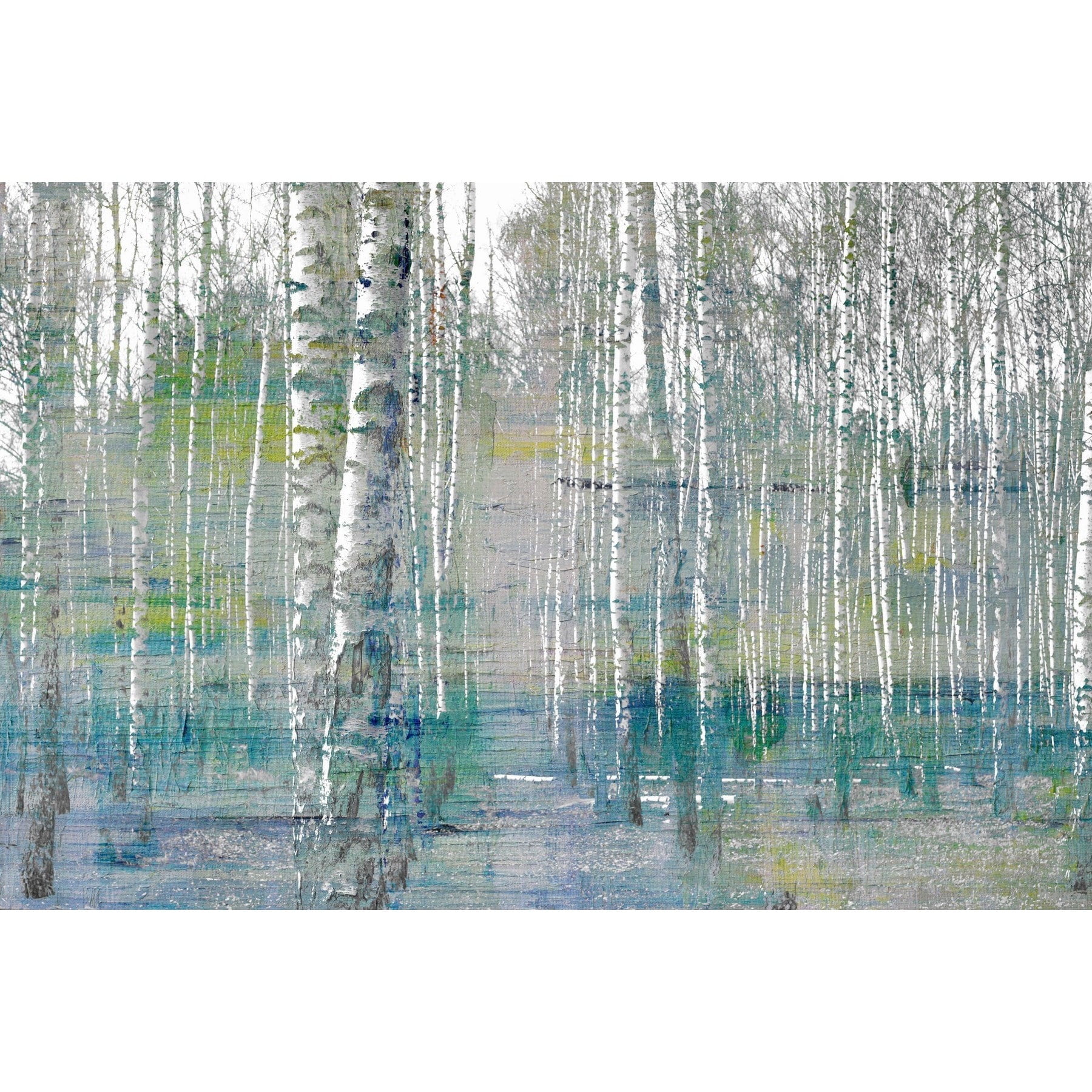 Teal Tree Forest Landscape Canvas Print 30" x 45"