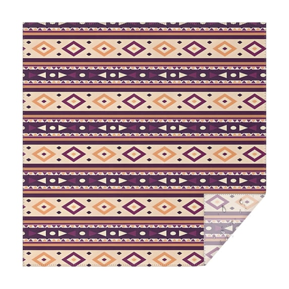 Teal Triangular and Diamond Shaped Geometric Boho Square Tablecloth,Waterproof Square Table Cover,Wipeable Spillproof Washable Table Cover for Home Kitchen Party Decor 52"x52"(132x132cm)