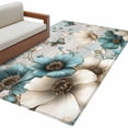 thumbnail image 1 of Teal Tulip Butterfly Area Rugs Collection 2.7'x5', Beige Turquoise Floral Farmhouse Blue Non Slip Indoor Rectangle Throw Runner Rug Floor Mat Carpet for Living Room Dining Table Bedroom Nursery, 1 of 9