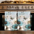 thumbnail image 1 of Teal Tulip Butterfly Kitchen Towels Set of 2, Beige Turquoise Floral Farmhouse Blue Absorbent Dish Towels for Kitchen, Microfiber Hand Towel, Quick Drying Tea Towel for Cleaning Decorative Dishcloths, 1 of 7