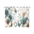 thumbnail image 1 of Teal Tulip Butterfly Sheer Curtains 54 Inch Length 2 Panels Set for Living Room/Bedroom, Beige Turquoise Floral Grey Wooden Kitchen Curtains Grommet Semi-Sheer Curtains Window Treatments 42"x54"x2, 1 of 7