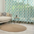 thumbnail image 1 of Teal Tulle Curtains with Rod Pocket, Abstract Geometric Pattern Eastern Oriental Symmetric Design Print, Sheer Drape for Wedding Party 2 Panels, 7 Sizes, Mustard Teal and Grey, by Ambesonne, 1 of 3