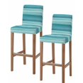 thumbnail image 1 of Teal Turquoise Aqua Ombre Bar Stool Covers Set of 2, Contemporary Abstract Lines Stretch Washable Bar Chair Covers with Backs, Removable Pub Counter Height Chair Cover for Kitchen Dining Room Cafe, 1 of 7