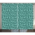 thumbnail image 1 of Ambesonne Teal and Turquoise Curtains 2 Panel Set, Leaf Nature, 108" x 90", Turquoise Dark Teal, 1 of 3