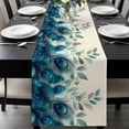 thumbnail image 1 of Teal Turquoise Table Runner 72 Inches Long, Peacock Feathers Aesthetics Eucalyptus Kitchen Coffee Dining Table Decoration for Home Party Birthday Wedding Home Decor 18x72 Inches, 1 of 8