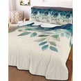 thumbnail image 1 of Teal Turquoise Twin Size Down Alternative Comforter, Lightweight Comforter Quilt Bedding Set with Pillow Shams Peacock Feathers Aesthetics Eucalyptus All Seasons Bed Comforter Duvet Insert 68"x86", 1 of 7