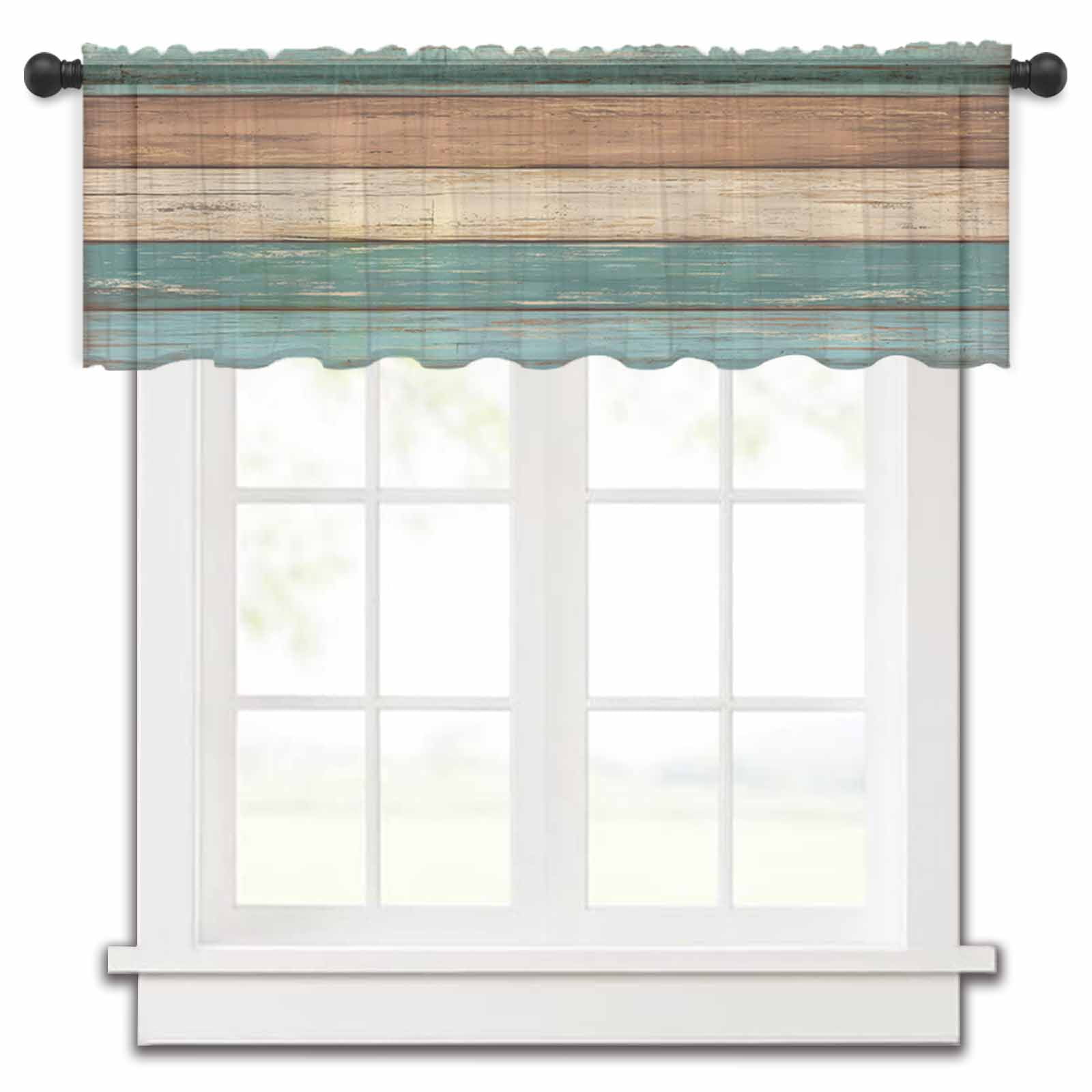 Basketball Valance Curtains - Sports Balls Print Rod Pocket Decor For Kitchen Bathroom