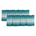 thumbnail image 1 of Teal Turquoise Valances for Windows, Farmhouse Abstract Gradient Wooden Plank Light Filtering Kitchen Curtains, Rod Pocket Window Valance Curtains for Living Room Bedroom, 42" W x 12" L, 2 Panels, 1 of 9