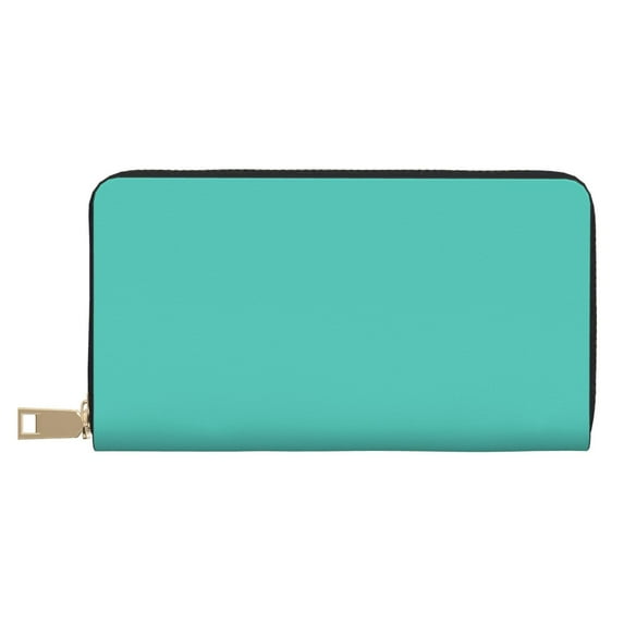 Teal Turquoise Wallet Women, Leather Bifold Multi Card Wallet, Women's Wallets, Long Purse