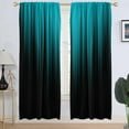 thumbnail image 1 of Teal Turquoise Window Curtain Aqua Black Dark Abstract Modern Ombre Blue Gray Grey Simple Modern Art Two Tone Living Room Bedroom Window Drapes Treatment Fabric 1 Pair, 52" W x 84" L, Gradient, 1 of 6