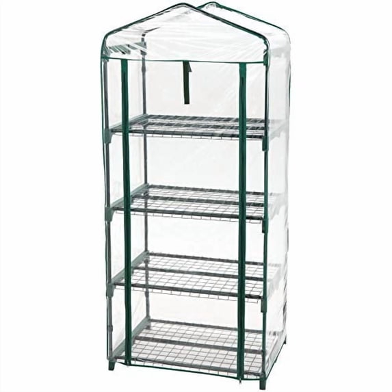 Teal Turtle 4-Shelf Mini Greenhouse 27 in W x 63 in H x 19 in D - Small Greenhouse with Cover for Indoor Or Outdoor Use