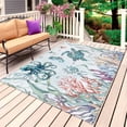 thumbnail image 1 of Teal Turtle Coastal Outdoor Rug 3x5 Ft, Non Slip Washable Area Rug, Octopus Coral Summer Beach Starfish Patio Rugs Carpet Runner, Large Floor Mat for Indoor/Outdoor Deck Porch Camping, 1 of 8