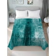 thumbnail image 1 of Teal Twim Size Flat Sheet, Wrinkleproof & Fadeproof Cooling Flat Bed Sheet Only, Retro Oil Painting Modern Abstract Art Aesthetics Breathable Soft Bedding Top Sheets 66 x 96 Inches, 1 of 8
