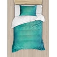 thumbnail image 1 of Teal Twin Size Duvet Cover Set, Retro Inspired Grunge Style Abstract Pattern Vintage Design Calming Color Scheme, Decorative 2 Piece Bedding Set with 1 Pillow Sham, Turquoise Blue, by Ambesonne, 1 of 3