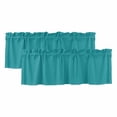 thumbnail image 1 of Teal Valances for Windows, Decorative Rod Pocket Window Valance Curtains, Turquoise Pure Teal Short Curtain Drapes for Kitchen/Bathroom/Living Room, 2 Panels, 60" W x 18" L, 1 of 8