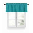 thumbnail image 1 of Teal Valances for Windows Solid Color Valance Rod Pocket Light Filtering Short Window Treatments Curtains for Kitchen Bathroom Living Room Bedroom, 1 Panel, 60 x 18 Inch, 1 of 7