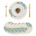 thumbnail image 1 of Teal Weeping Floral Round 15 Inch Placemats Set of 6, Spring Summer Pastoral Flowers Rustic HeatResistant Non Slip Place Mats for Dining Table, Wipeable Braided Kitchen Table Mats for Housewarming, 1 of 9