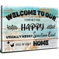 thumbnail image 1 of Teal Welcome Wall Decor for Entryway Rustic Farmhouse Welcome to Our Home Wall Art Front Door Sign Canvas Pictures Living Room Inspirational Quotes Prints Painting Artwork Foyer Home Decoration 12x16”, 1 of 13