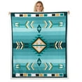 thumbnail image 1 of Teal Western Sherpa Blanket 30"X40" Turquoise Southwestern Aztec Country Throw Blanket Rustic Farmhouse Fleece Blanket Exotic Tribal Soft Fuzzy Blanket, 1 of 6