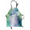 thumbnail image 1 of Teal and White Apron Abstract Triangles Angled Shapes Geometrical Contemporary Futuristic Design, Unisex Kitchen Bib Apron with Adjustable Neck for Cooking Baking Gardening, Multicolor, by Ambesonne, 1 of 3
