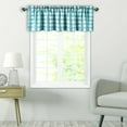 thumbnail image 1 of Teal White Buffalo Plaid Valance Linen Sheer Cafe Curtain Buffalo Check Plaid Rod Pocket Rustic Farmhouse Kitchen Window Treatment for Living Room Bedroom,1 Panel, 55''''x15'''', Teal and White, 1 of 6