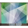 thumbnail image 1 of Ambesonne Teal and White Curtains 2 Panel Set, Futuristic Shapes, 108" x 84", Multicolor, 1 of 3