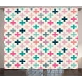 thumbnail image 1 of Ambesonne Teal and White Curtains 2 Panel Set, Colorful Hipster, 108" x 90", Multicolor, 1 of 3