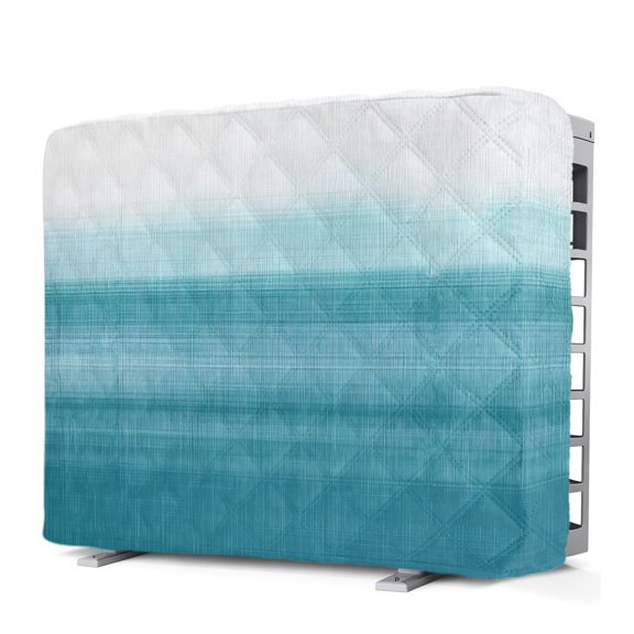 Teal White Gradient Indoor Window Air Conditioner Cover Abstract Ombre Texture Modern Art Double Insulation AC Covers for Inside Window Unit Waterproof AC Unit Covers for Winter 17"Lx13"Hx3.5"D