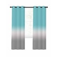 thumbnail image 1 of Teal White Grey Ombre Blackout Curtains 54 Inches Long for Bedroom, Blue Modern Abstract Aesthetics Thermal Insulated Room Darkening Black Out Window Curtain Panels Grommet Drapes for Living Room, 1 of 8