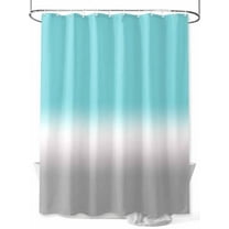 Teal White Grey Ombre Stall Shower Curtain, Waterproof Shower Curtains for Bathroom, Blue Modern Abstract Aesthetics Washable Fabric Cloth Bath Curtain for Bathtub Decoration with Hooks 36x72 Inches
