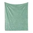 thumbnail image 1 of Teal and White Soft Flannel Fleece Throw Blanket, Floral Moroccan Mosaic Pattern Cultural Design Eastern Tile, Cozy Plush for Indoor and Outdoor Use, 60" x 80", Multicolor, by Ambesonne, 1 of 6