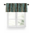 thumbnail image 1 of Teal Wood Grain Valances for Windows Farmhouse Board Retro Vintage Strip Valance Rod Pocket Light Filtering Short Window Treatments Curtains for Kitchen Bathroom Living Room Bedroom, 60 x 18 Inch, 1 of 7