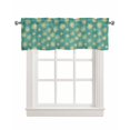 thumbnail image 1 of Teal Yellow Dandelion Kitchen Valances for Windows Farmhouse Linen Window Valance Curtain for Living Room Window Treatment Farmhouse Botanical Blossom Valance Rod Pocket Topper Drape, 54 x 18 Inch, 1 of 6