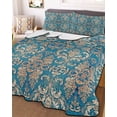 thumbnail image 1 of Teal Yellow Full Size Down Alternative Comforter, Lightweight Comforter Quilt Bedding Set with Pillow Shams Modern Luxurious Geometric Abstract Art All Seasons Bed Comforter Duvet Insert 78"x90", 1 of 7