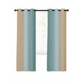thumbnail image 1 of Teal Yellow Ombre Blackout Curtains, Light Blocking Print Window Curtains, Farmhouse Modern Gradient Art Thermal Insulated Window Drapes for Living Room Kitchen Cafe 2 Panels, 104"W x 72"L, 1 of 9