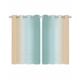 thumbnail image 1 of Teal Yellow Ombre Sheer Curtains 54 Inch Length 2 Panels Set for Living Room/Bedroom, Farmhouse Modern Gradient Art Kitchen Curtains Grommet Semi-Sheer Curtains Drapes Window Treatments 42"x54"x2, 1 of 7