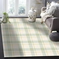 thumbnail image 1 of Teal Yellow Plaid Area Rug, Cream Green Geometric Checkered Soft Rug With Anti-Slip Backing Durable Carpet For Living Room Bedroom Dining Room 2 x 3ft, 1 of 6